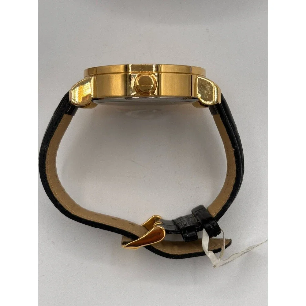 NEW Super Techno Mens Watch I-5371 Gold Tone Diamond .12 CT READ NOTES